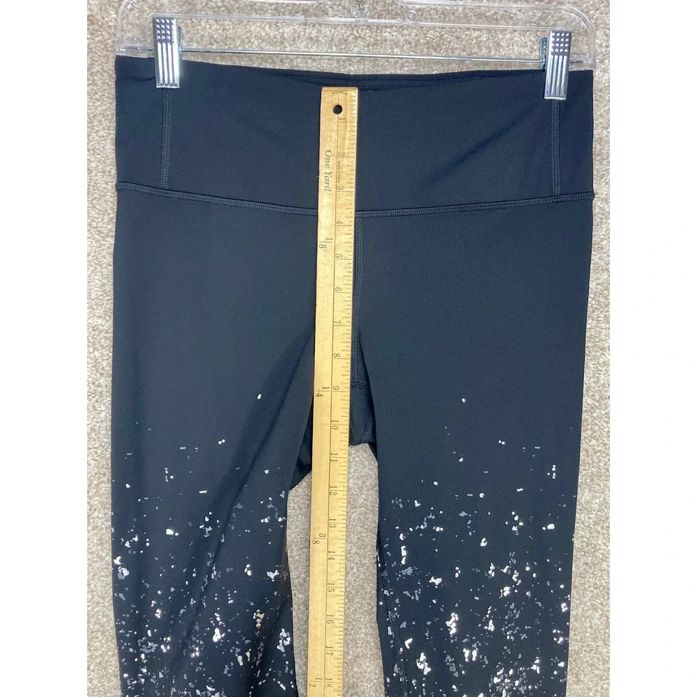 Lululemon Speed Wunder Mid Rise Crop Leggings Womens 8 Black Yoga Sports Pull On